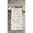 thumbnail image 3 of Ambesonne Cars Quilted Bedspread Set 2 Pcs, Colorful Funny Bus and Truck, Twin Size, Multicolor, 3 of 3