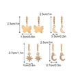 thumbnail image 4 of Sonducket Juego de 9 pares de pendientes de aro resistentes al desgaste, ligeros, portátiles, con colgantes de Luna, colgantes de oreja Ropa, zapatos y accesorios Miscelánea Dorado Sonducket AP006378-01, 4 of 6