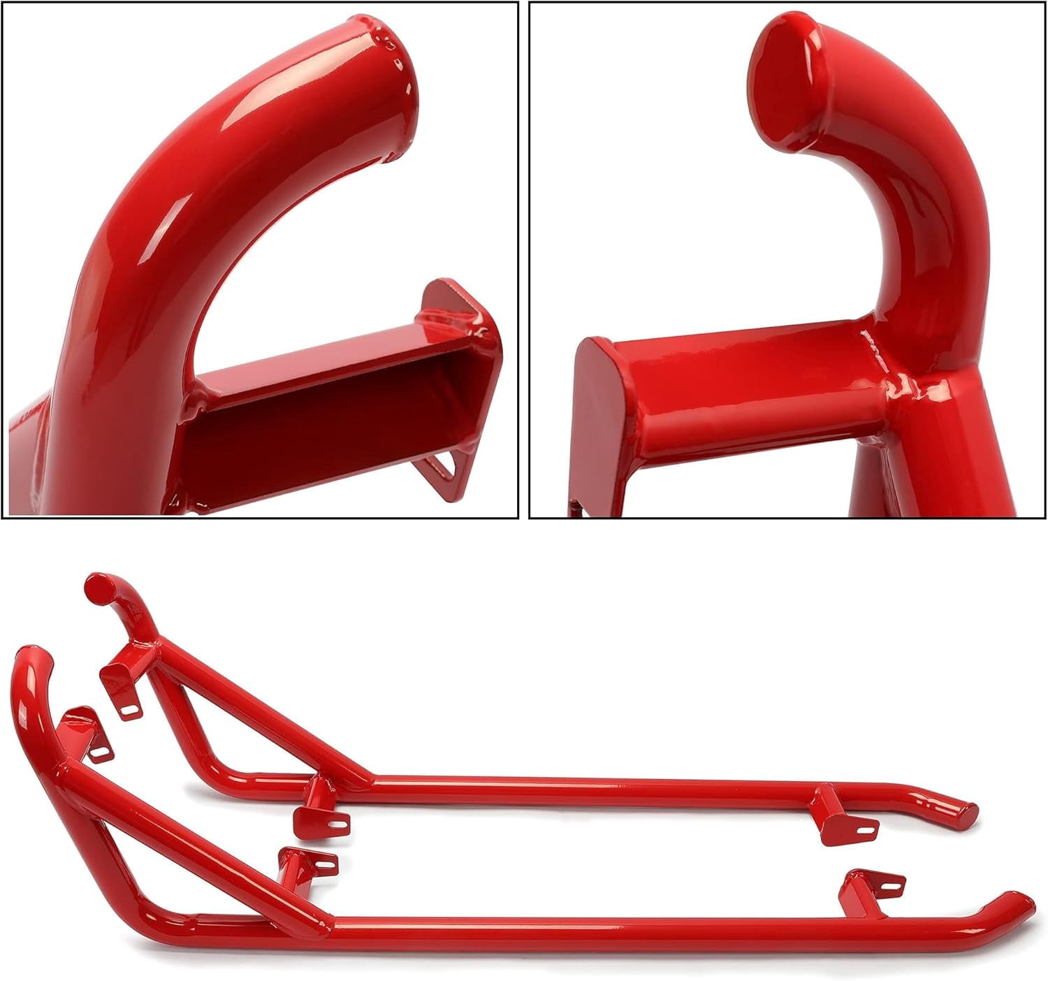 Kojem LYPS-007-2 Red Steel Side Nerf Bars for UTV Polaris RZR XP 1000, 900 2014 to 2022,2 Door
