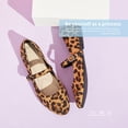 thumbnail image 6 of Mary Jane Flat Shoes Round Toe Ballet Flats for Women Dressy Fabric Business Flats Comfortable Classic Strap Flats for Office(Leopard,US8), 6 of 7