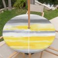 thumbnail image 6 of Round Outdoor Tablecloth with Umbrella Hole and Zipper, Yellow Grey Fitted Table Cover with Elastic Edge for 31-35 Inch, Abstract Art Oil Painting Stripes Aesthetic Waterproof Patio Tablecoths, 6 of 9