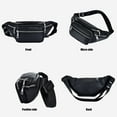 thumbnail image 6 of Waterproof Leather Fanny Pack,Large Waist Bag for Travel,Adjustable Belt Bag for Women Men,Sling Bag Shoulder Backpack,Multi-purpose Daypack for Hiking Camping Outdoor Trip Travel, 6 of 9