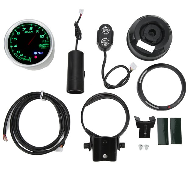 Tacómetro 85 mm/3,35 pulgadas de diámetro 0‑11000 RPM Retroiluminación LED colorida Universal para motocicleta de 12 V RV Yate Jadeshay A