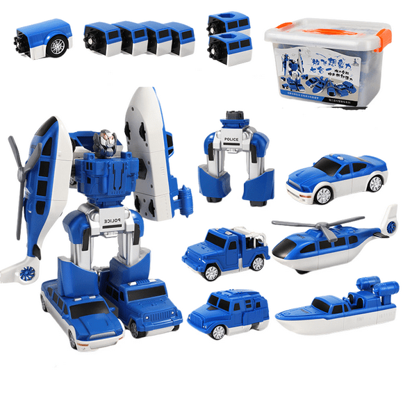 24 Piece Set Magnetic Deformation Engineering Truck Assembly Toy, Deformation Car Toy, Boy Toy-HAPDEN