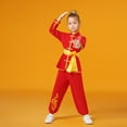 thumbnail image 2 of Weebloom Girls Spring Outfits Tracksuits Children Unisex Long Sleeve Shirt With Trousers Satin Suit Arts Clothing Sets Clothes Set Red 11-12 Years, 2 of 3