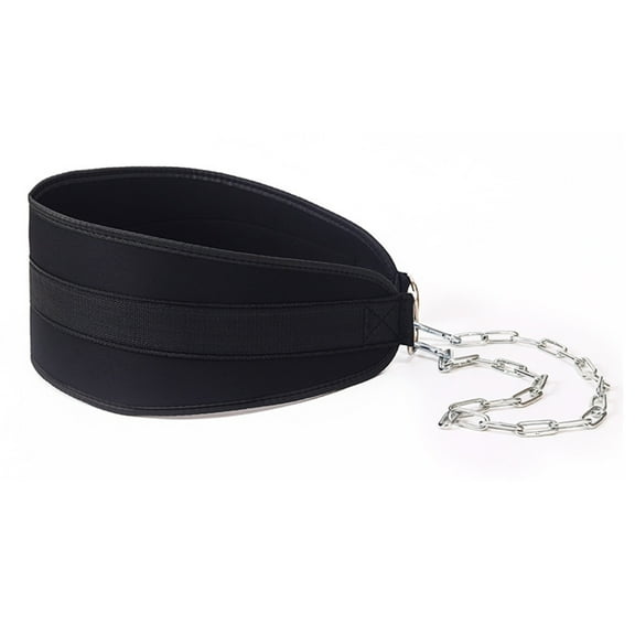 Necvior Weight Lifting Belt With Chain Sports Dip Belt Fitness Bodybuilding Gym Belt