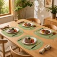 thumbnail image 4 of Unique Bargains 2 Pcs Simple Oval Placemat Green Polyester Cotton, 4 of 5