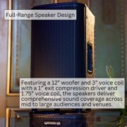Pioneer DJ XPRS122 12-Inch Active 2-Way Loudspeaker Bundle with Classic Speaker Stand, 10-Feet TS Guitar Cable and FocusProAudio 25-Feet XLR Cable Male to XLR Female Microphone Cable (4 Items)