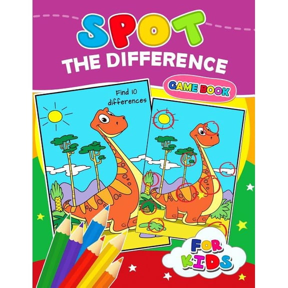Spot The Difference Game book for kids: Coloring Puzzles Activity Book for Boy, Girls, Kids Ages 2-4,3-5,4-8, (Paperback)