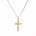 thumbnail image 2 of 14K Gold Plated Stainless Steel Cross Pendant Necklace Men Women Box Chain N14, 2 of 3