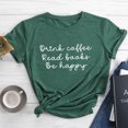 thumbnail image 1 of Beber café leer libros ser feliz camiseta camiseta Retro verde XXXL FLhrweasw  Para estrenar, 1 of 1
