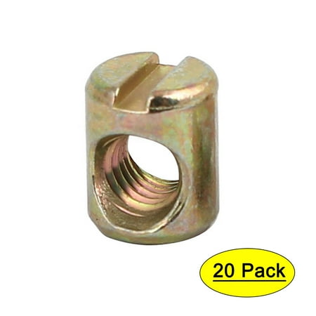 

M5x10mm Yellow Zinc Plated Cross Dowel Slotted Nuts 20pcs
