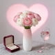 thumbnail image 5 of Jarrón de cerámica con degradado de meñique de 9,4" • Decoración de mesa moderna y elegante para el hogar • Acento de arreglo floral brillante rosa blanco duradero, 5 of 6