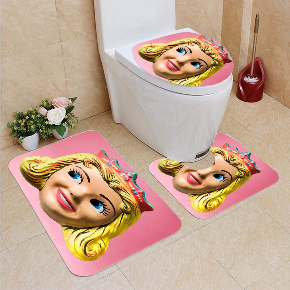 Erehome Princess Wearing Crown Halloween Mask 3 Piece Bathroom Rugs Set Bath Rug Contour Mat And Toilet Lid Cover Walmart Canada