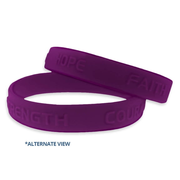 Purple Domestic Violence Awareness Rubber Bracelet