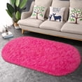thumbnail image 7 of Homore Ultra Soft Modern Oval Rugs for Bedroom,2.6' x 5.3',Hot Pink, 7 of 7