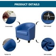 thumbnail image 5 of BH-JJSMGS Stretch Club Chair Slipcovers 2 Pieces, PU Leather Round Barrel Chair Cover with Cushion Cover, Oilproof Couch Cover for Cats Dogs, 5 of 7