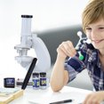 thumbnail image 1 of Microscopio Hd De Bolsillo Microscopio con lámpara LED compatible con conexión telefónica para niños y niñas (blanco), 1 of 7