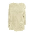 thumbnail image 3 of Patlollav Womens Winter Loose Solid Pocket Warm Long Sleeve Plus Size Tops, 3 of 6