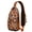 Orange-26, variant on Artistic Bear Pattern Sling Backpack, Lightweight Crossbody Daypack with Cute Polar and Brown Bear Cartoon Print, Winter Forest Hunting Wild Design, Aesthetic Anti-theft Travel Bag for Outdoor, Gym