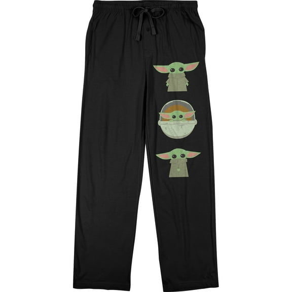 Star Wars The Mandalorian The Child Mens Black Sleep Pajama Pants-Medium