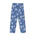 thumbnail image 3 of Lsque whiet Snowflake blue background Print Men's Pajama Pants, Lounge Pant - Comfortable Home Wear,Elastic Waistband, Stylish Design-Large, 3 of 9