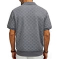 thumbnail image 4 of Yaoyar Mens Knit Sweater Textured Casual Vintage Collared Polo Shirts Solid Jacquard Patterned Old Money Pullover Top, 4 of 7