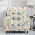 thumbnail image 2 of Xoenoiee Butterfly Dragonfly Flower Pattern Recliner Chair Cover Jacquard Chair Covers 4 Piece, Small Recliner Sofa Slipcover for Home Theater Seating, Recliner Protector with Pocket for Recliners, 2 of 7