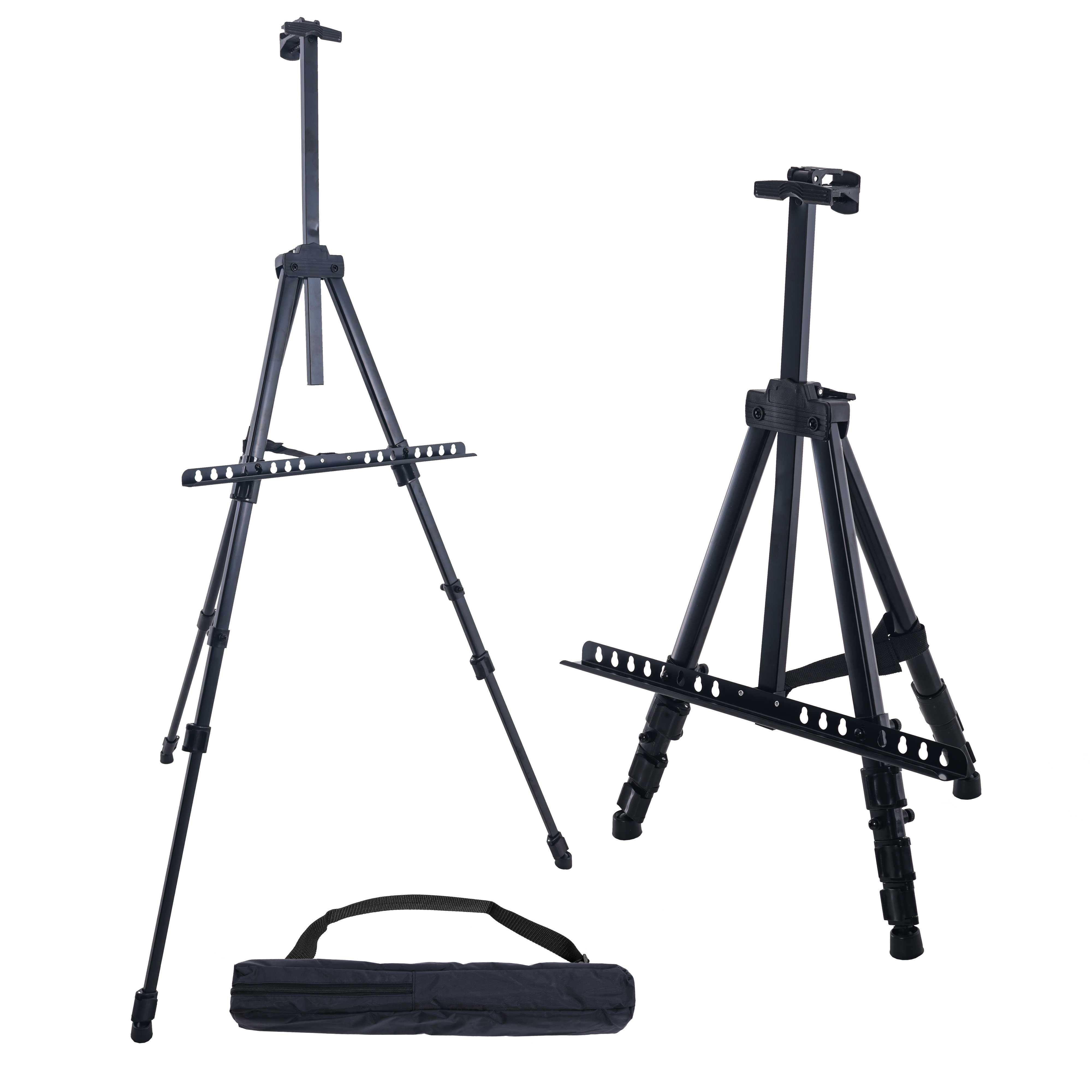 Aluminium Adjustable Artist Field Studio Telescopic Painting Easel Tripod Display Board Stand For Painting Poster Picture Canvas Art Indoor/Outdoor coffee 