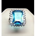 thumbnail image 2 of Maribeth Statement Ring Created Blue Topaz Clear Cz Womens Ginger Lyne Collection, 2 of 5