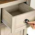 thumbnail image 6 of Uforic 6 Tier Home Bar Unit with LED Light, 55" Wine Cabinet with 2 Drawers, Farmhouse Mini Liquor Bar with Wine Rack and Footrest Bar Table for Home Pub, Party, Walnut, 6 of 9
