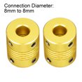 thumbnail image 3 of 5 Pcs 8mm to 8mm Aluminum Alloy Shaft Coupling Flexible Coupler L25xD20,Golden Tone, 3 of 4