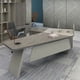 thumbnail image 4 of Creative Irregular Boss Work Desk Fashion Creative Manager Boss Desks Table Chair Bookcase Set Modern Office Furniture My Lux Decor Round, 4 of 12