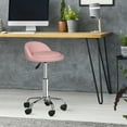 thumbnail image 2 of HomGarden 330lbs Pink Rolling Stool Adjustable Swivel Salon Stool W/Wheels & Back for Home Office, 2 of 9