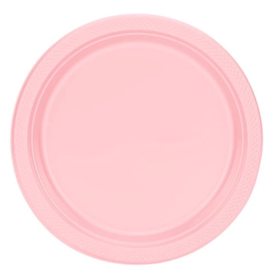 10" Pink Diner Plastic Plates: 4 Pack