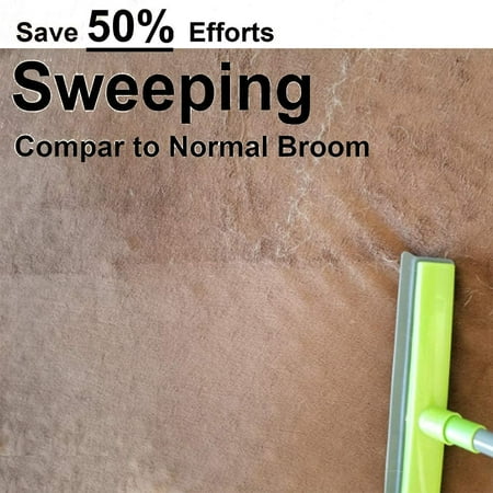 Pet Hair Removal Broom with Squeegee,Soft Push Broom ...
