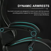 GTRACING Ergonomic GTWD-200 Gaming and Office Chair with Adjustable Pillows and Footrest, Black