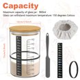 thumbnail image 5 of Sourdough Starter Jar Set, 30 oz Wide Mouth Glass Fermentation Jar with Date-Marking Feeding Band, Thermometer Strip, Silicone Spatula, 7-Piece Set, 5 of 11