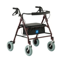 Medline Bariatric Heavy Duty Steel Rollator Supports up to 500 lbs, Strong, Comfortable Rolling Walker with 8 inch Wheels