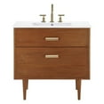 thumbnail image 4 of Modway Cassia 36" Modern Wood & Ceramic Bathroom Vanity in Natural/White, 4 of 9
