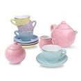 thumbnail image 2 of Jewelkeeper Porcelain Tea Set for Little Girls, Pastel Polka Dot, 13 Pieces, 2 of 4