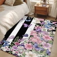 thumbnail image 4 of 4'x6' Area Rugs, Pink Flowers Indoor Outdoor Area Rug for Living Room Bedroom, Spring Floral Watercolor Botanical Farmhouse Striped Bathroom Rugs Kitchen Floor Carpet Mats Home Decor Aesthetic, 4 of 8