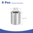 thumbnail image 2 of 8 Pcs Entretoises en Acier Inoxydable 304 5/16 Pouces OD x 1/6 Pouces ID x 7/16 Pouces Longueur(8x4x11mm) Vis Support de Bague Finition Simple Non Filetée Entretoises Rondes en Métal pour Vis M3 Boulons et Tringles, Argent, 2 of 6