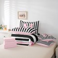 thumbnail image 6 of Manfei Minimalist Geometric Lines 7-Piece Twin Bedding,Initial Alphabet Bedding Comforter Set,Pink Reversible, 6 of 7