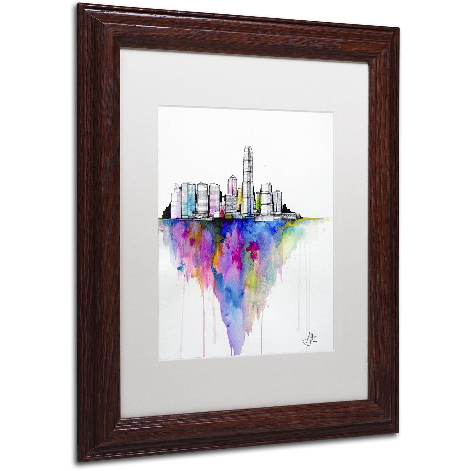 Trademark Fine Art 'Monolith II' Canvas Art by Marc Allante, White Matte, Wood Frame