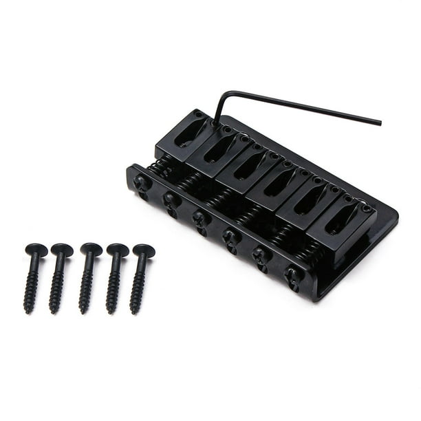 Soidarity Puente fijo de guitarra con tornillos y llave Profesionales Adultos Aprendizaje Pieza de repuesto resistente Sillín negro Tailpiece Electric Accesorios para instrumentos musicales Soidarity OD026176-00
