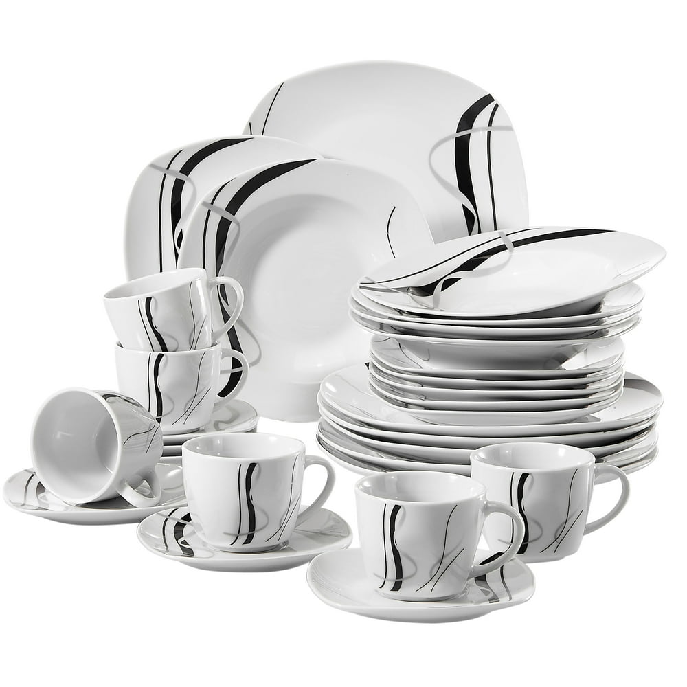 VEWEET 'Fiona' 30Piece Porcelain Ceramic Dinnerware Set Set with