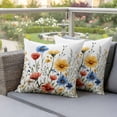 thumbnail image 5 of Pack of 2 Outdoor Pillow Covers 16x16 Inch Waterproof Red Blue Yellow Spring Floral Throw Pillow Covers,Decorative Couch Pillow Case Sham Blooming Summer Botanical Patio Pillowcases Cushion Cover, 5 of 8