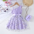 thumbnail image 7 of Tiijoy Toddler Girls One Shoulder Ruffle Mesh Dress Flower Embroidery Princess Dress, Sizes 3-4, 7 of 7