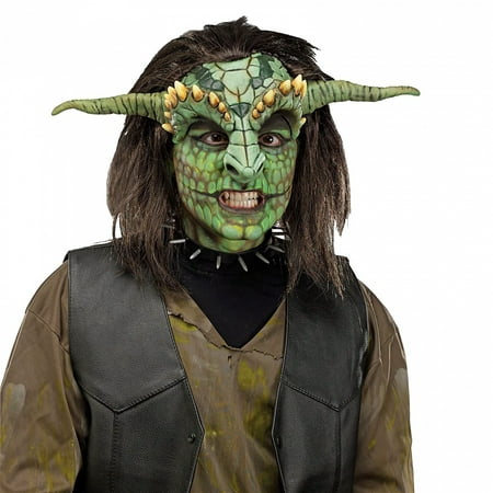 Fantasy Heads Adult Costume Accessory Reptoid Mask (Green Reptile)